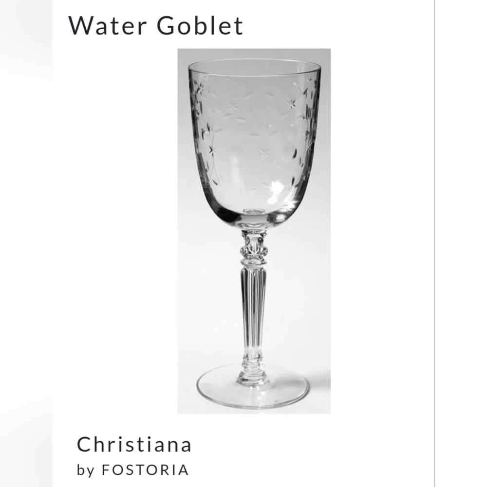 Fostoria Christiana Water Goblet